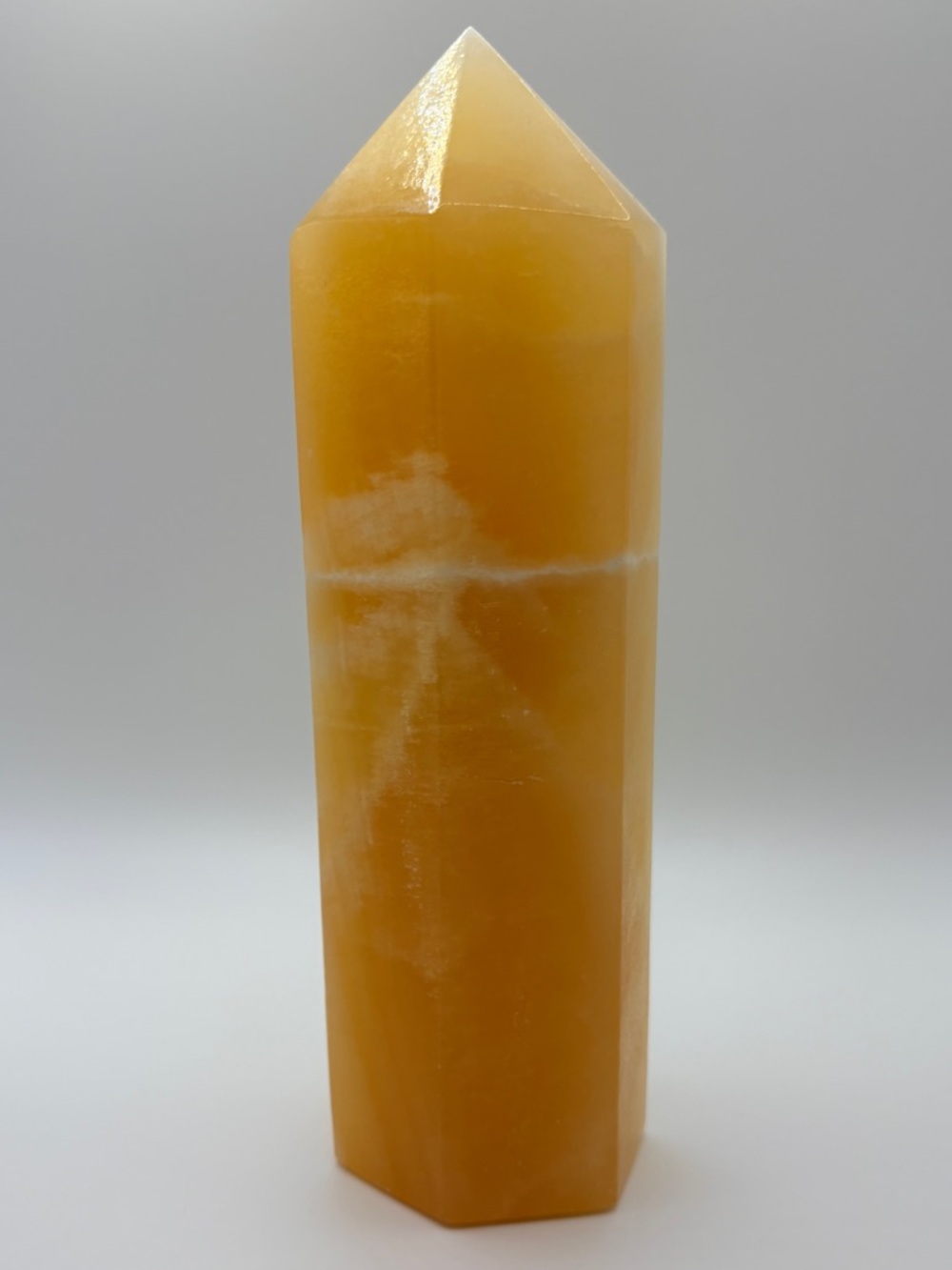 Orange Calcite Crystal Tower 840g | Honey Calcite Polished Point Healing Decor